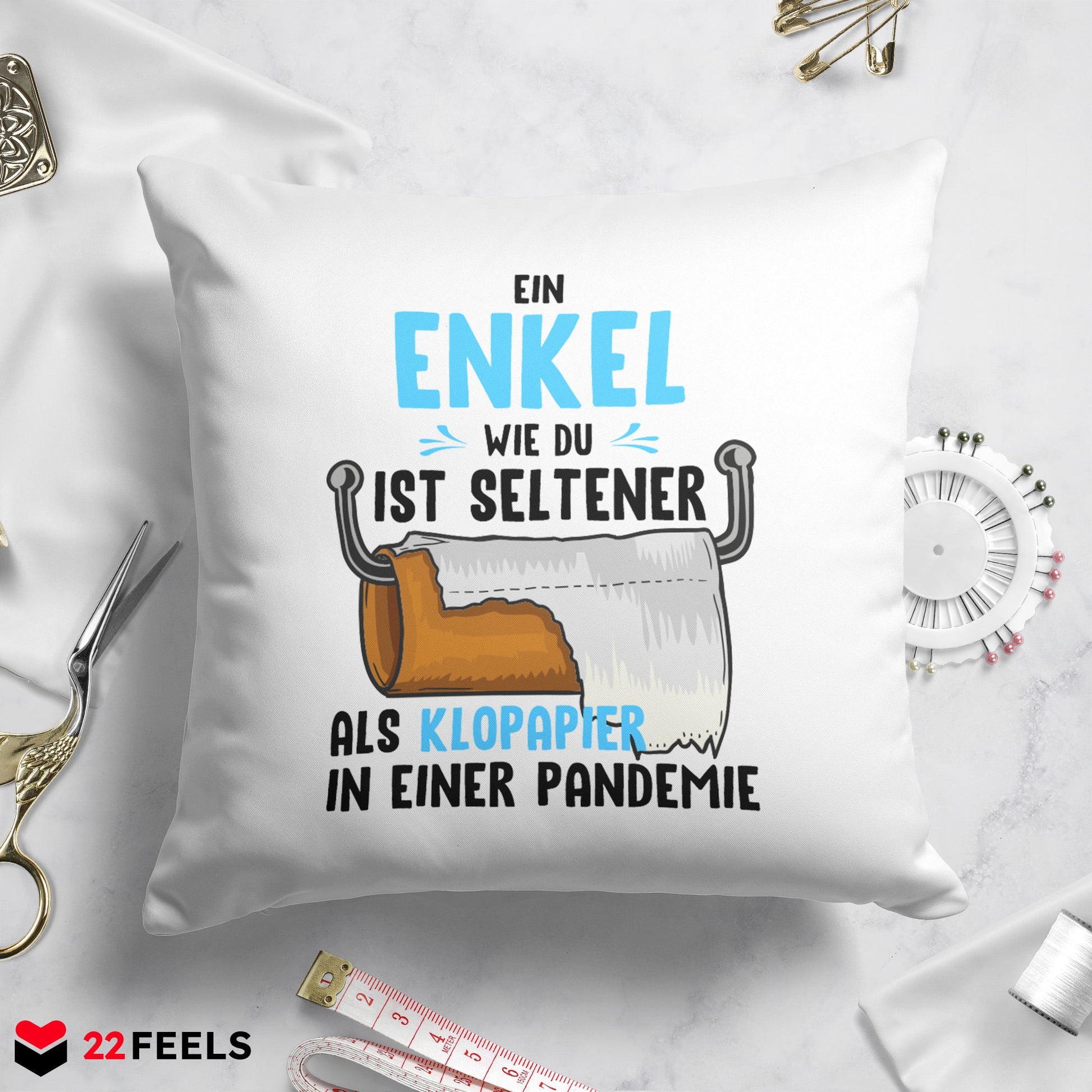 22Feels® Enkel Geschenk - Kissen mit Spruch (Weiss 40x40cm)-Kissen Weiss 40x40-22Feels