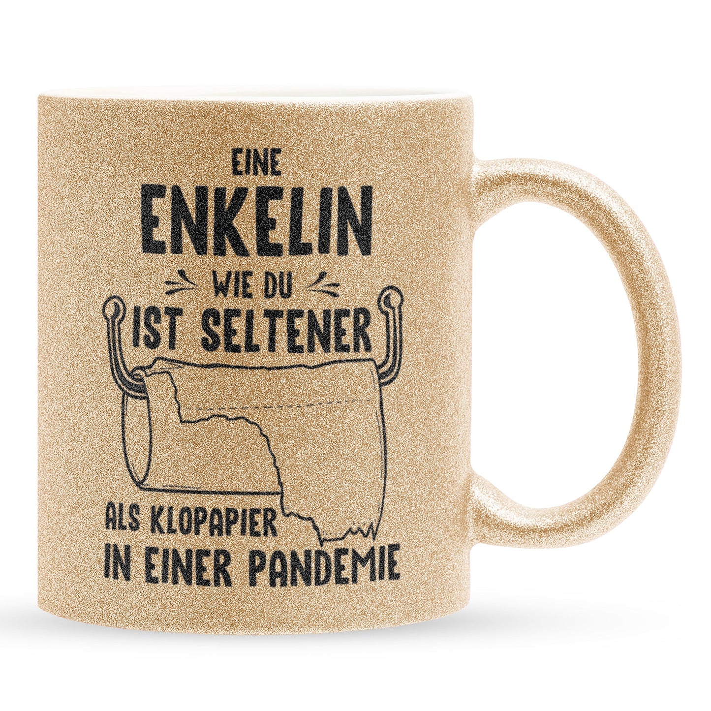 22Feels® Enkelin Geschenk - Glitzertasse mit Spruch (Gold, 320ml)-Glitzertasse Gold 320ml-22Feels