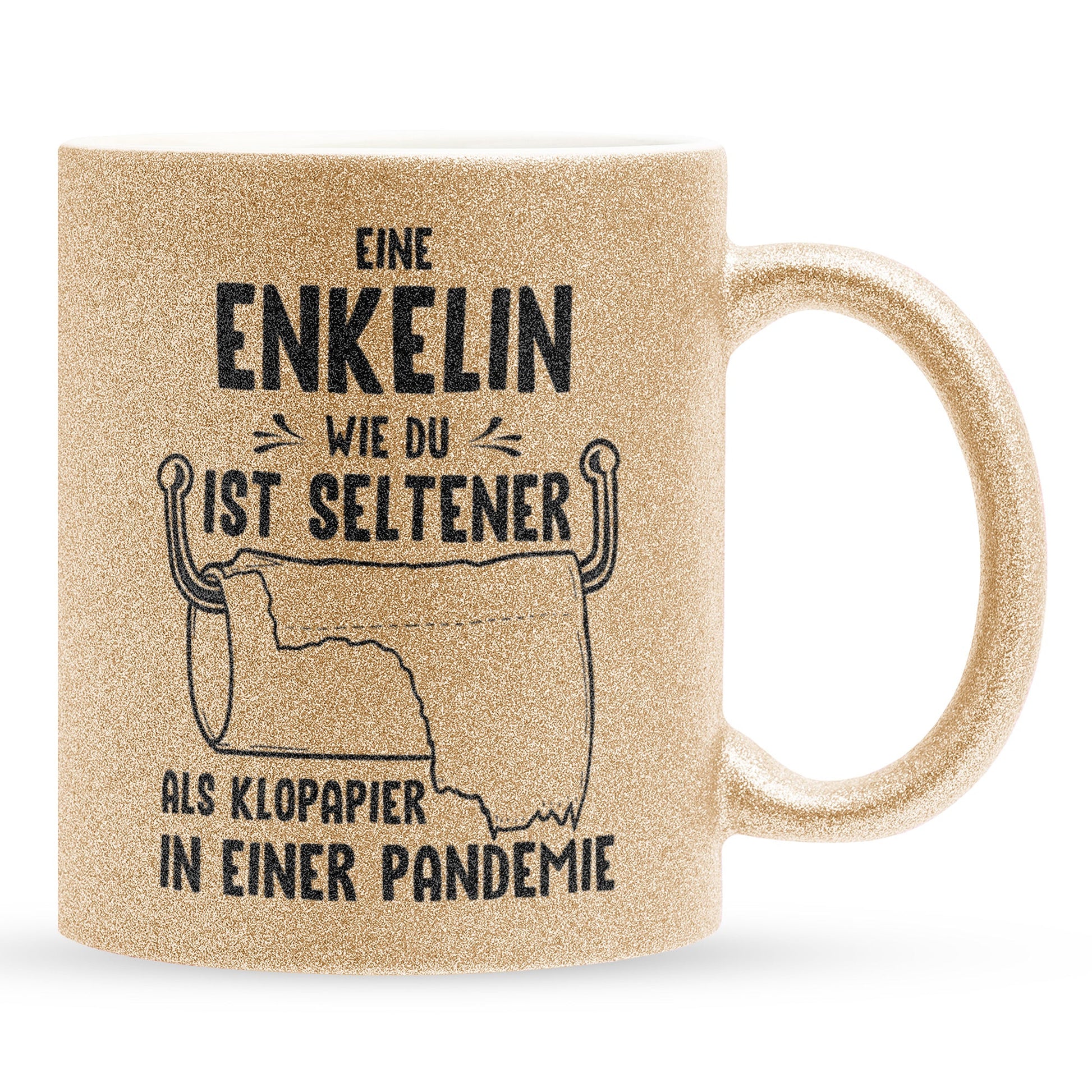 22Feels® Enkelin Geschenk - Glitzertasse mit Spruch (Gold, 320ml)-Glitzertasse Gold 320ml-22Feels