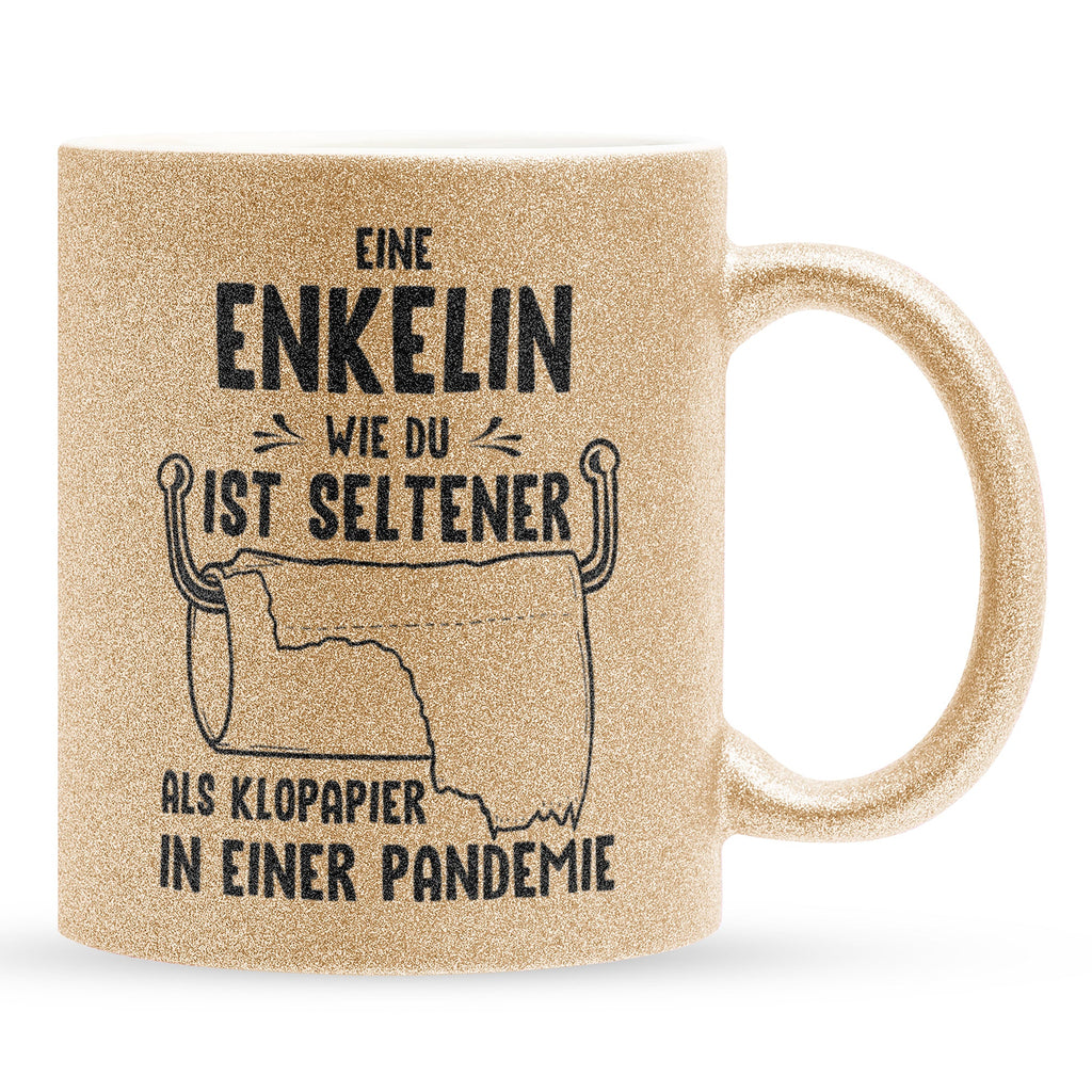 22Feels® Enkelin Geschenk - Glitzertasse mit Spruch (Gold, 320ml)-Glitzertasse Gold 320ml-22Feels