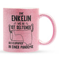 22Feels® Enkelin Geschenk - Glitzertasse mit Spruch (Pink, 320ml)-Glitzertasse Pink 320ml-22Feels
