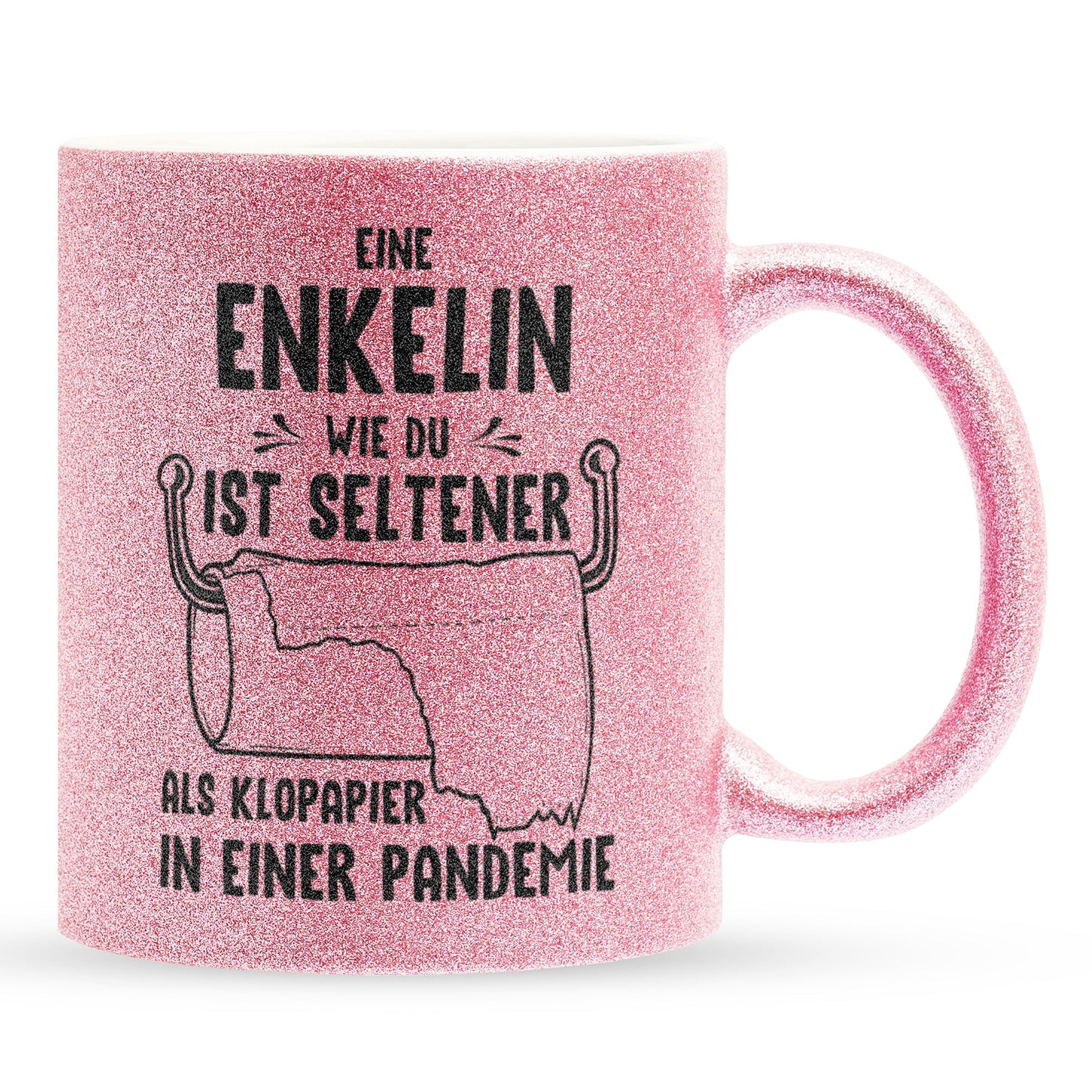 22Feels® Enkelin Geschenk - Glitzertasse mit Spruch (Pink, 320ml)-Glitzertasse Pink 320ml-22Feels