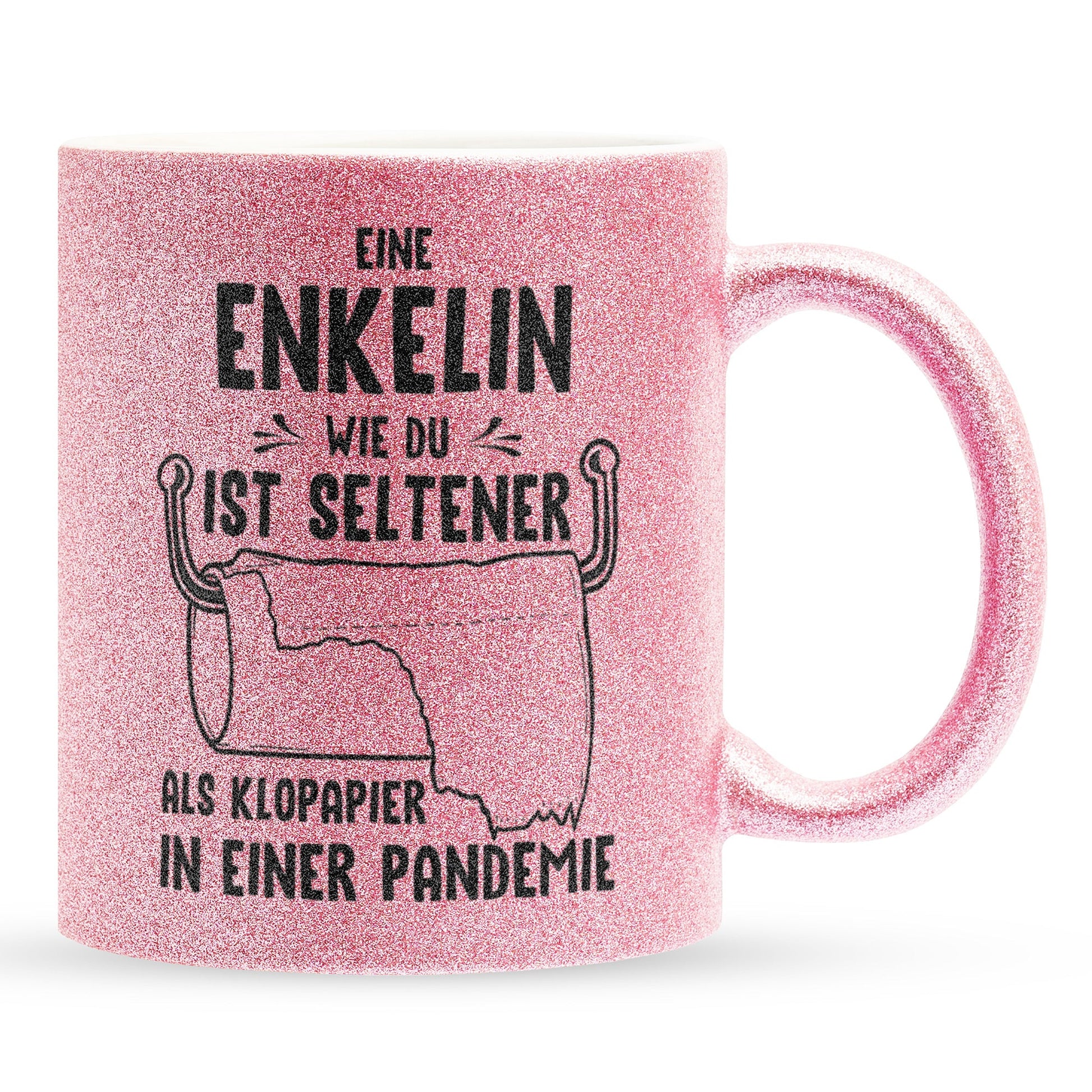 22Feels® Enkelin Geschenk - Glitzertasse mit Spruch (Pink, 320ml)-Glitzertasse Pink 320ml-22Feels