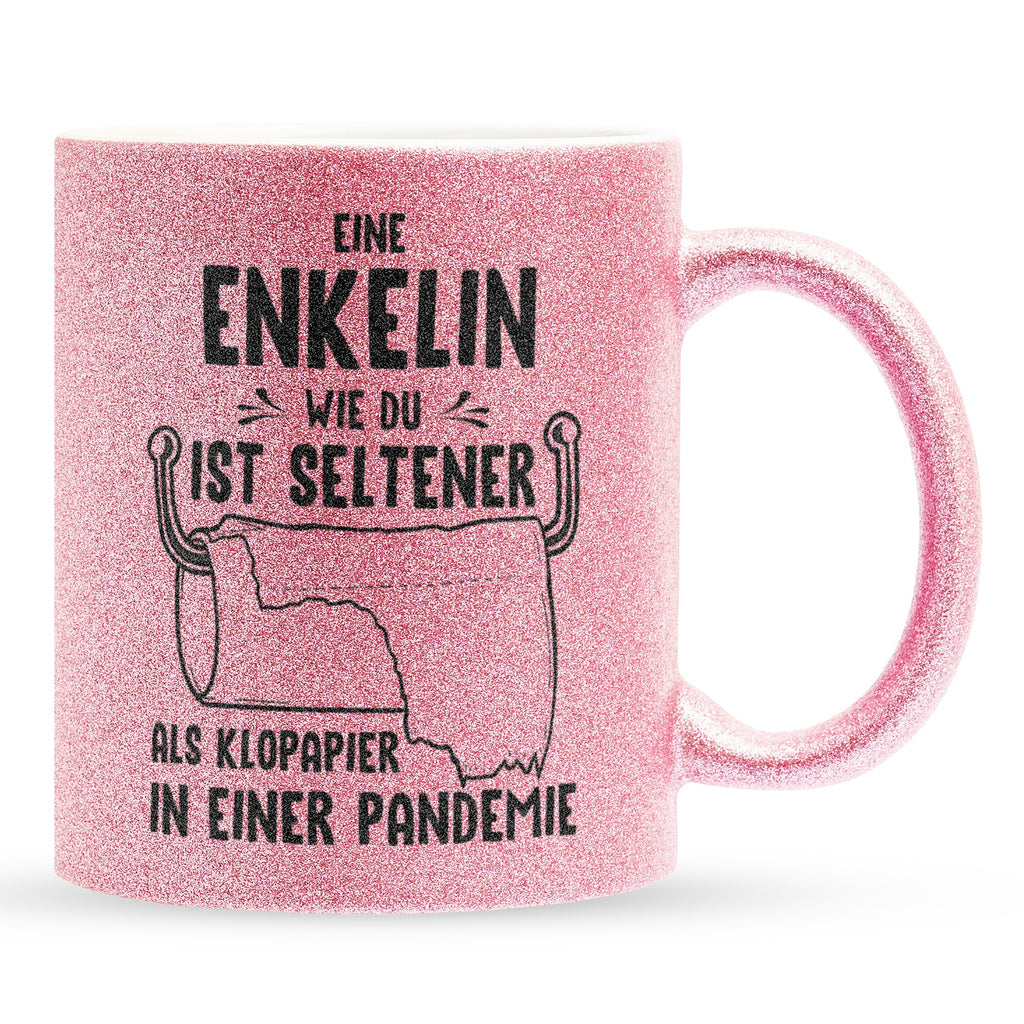 22Feels® Enkelin Geschenk - Glitzertasse mit Spruch (Pink, 320ml)-Glitzertasse Pink 320ml-22Feels