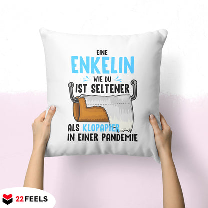 22Feels® Enkelin Geschenk - Kissen mit Spruch (Weiss 40x40cm)-Kissen Weiss 40x40-22Feels