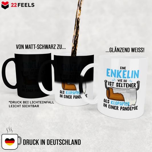 22Feels® Enkelin Geschenk - Zaubertasse mit Spruch (Matt-Schwarz und Weiss, 320ml)-Farbwechsel Tasse Matt 320ml-22Feels