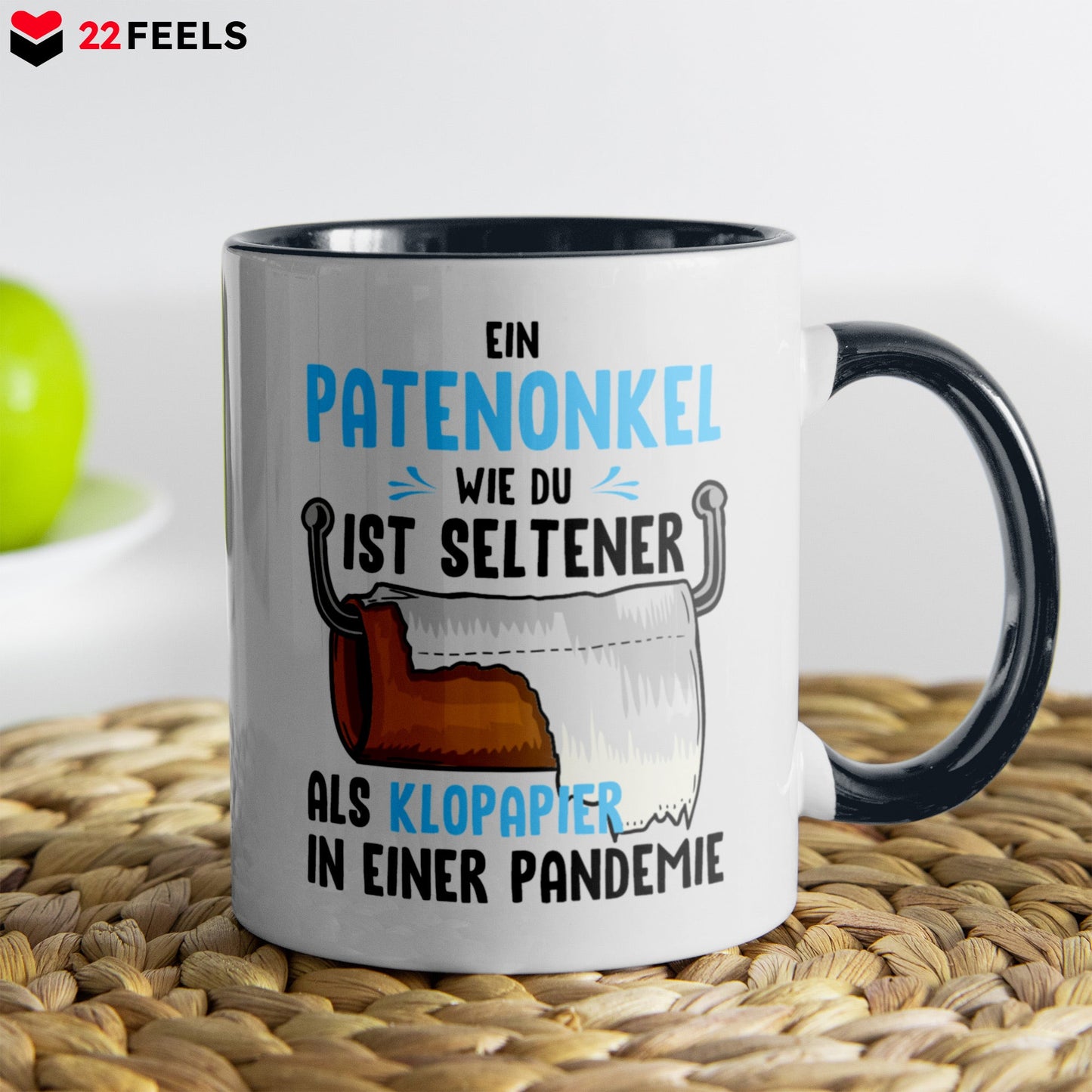 22Feels® Patenonkel Geschenk - Tasse mit Spruch (Weiss-Schwarz, 320ml)-TwoTone Tasse Weiss-Schwarz 320ml-22Feels