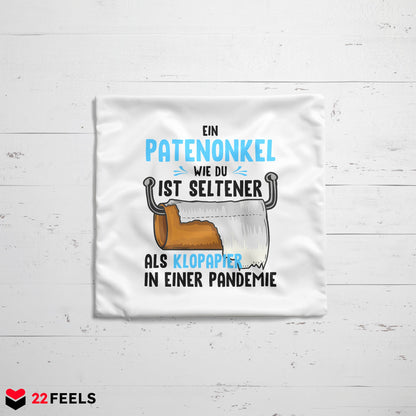22Feels® Patenonkel Geschenk - Kissen mit Spruch (Weiss 40x40cm)-Kissen Weiss 40x40-22Feels