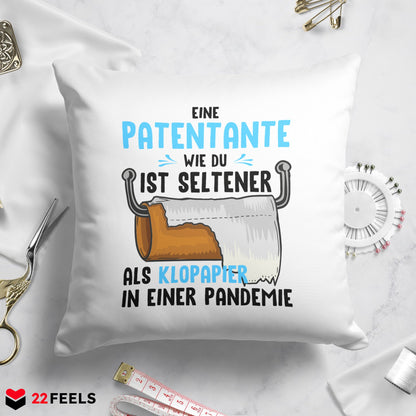 22Feels® Patentante Geschenk - Kissen mit Spruch (Weiss 40x40cm)-Kissen Weiss 40x40-22Feels