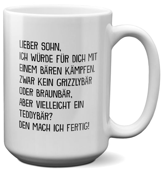 22Feels® Sohn Geschenk - XL Tasse mit Spruch (Weiss, 440ml)-Weisse XL Tasse 440ml-22Feels