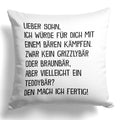 22Feels® Sohn Geschenk - Kissen mit Spruch (Weiss 40x40cm)-Kissen Weiss 40x40-22Feels