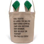 22Feels® Tochter Kinder Osterkorb mit Henkel Ostergeschenk Tragetasche Ostern Deko Osternest Körbchen Hasenohren (Beige/Grün)-Ostern Tragetasche-22Feels