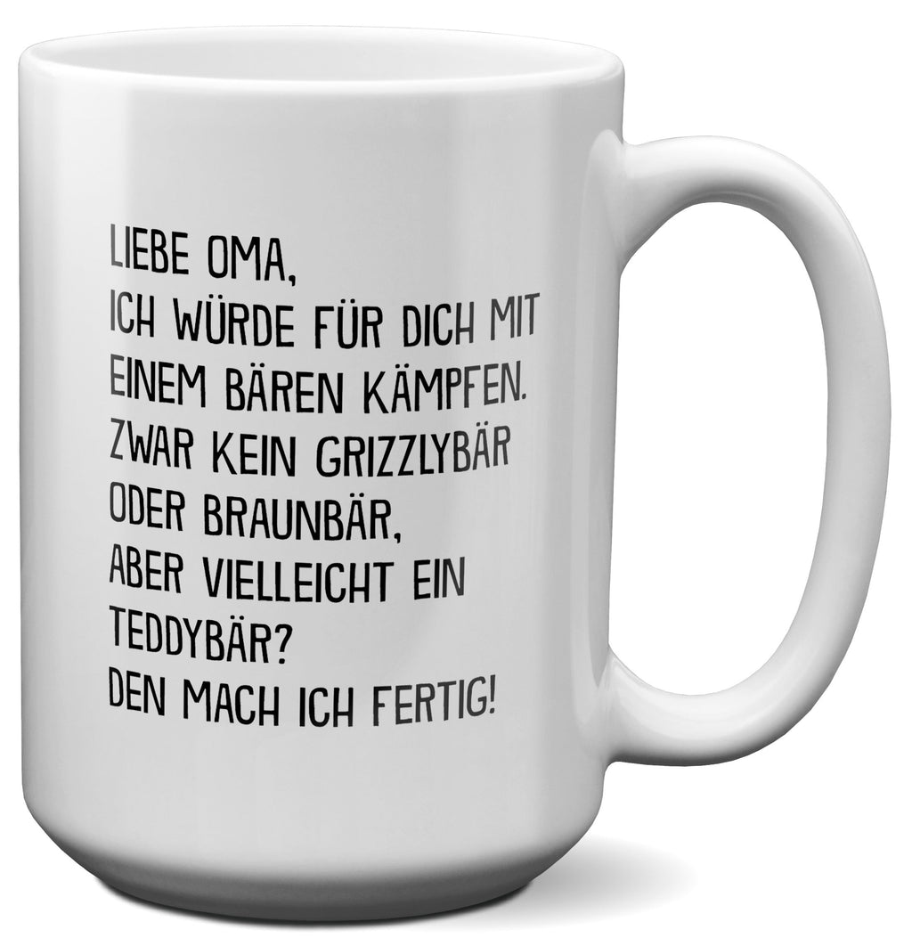 22Feels® Oma Geschenk - XL Tasse mit Spruch (Weiss, 440ml)-Weisse XL Tasse 440ml-22Feels