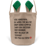 22Feels® Hundemama Frauchen Hunde Osterkorb mit Henkel Ostergeschenk Tragetasche Ostern Deko Osternest Körbchen Hasenohren (Beige/Grün)-Ostern Tragetasche-22Feels