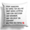 22Feels® Hundepapa Geschenk für Dog Dads und Hunde Herrchen - Kissen mit Spruch (Weiss 40x40cm)-Kissen Weiss 40x40-22Feels