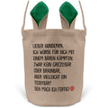 22Feels® Hundepapa Herrchen Hunde Osterkorb mit Henkel Ostergeschenk Tragetasche Ostern Deko Osternest Körbchen Hasenohren (Beige/Grün)-Ostern Tragetasche-22Feels