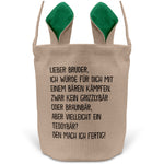 22Feels® Bruder Geschwister Osterkorb mit Henkel Ostergeschenk Tragetasche Ostern Deko Osternest Körbchen Hasenohren (Beige/Grün)-Ostern Tragetasche-22Feels
