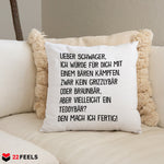 22Feels® Schwager Geschenk - Kissen mit Spruch (Weiss 40x40cm)-Kissen Weiss 40x40-22Feels