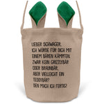 22Feels® Schwager Osterkorb mit Henkel Ostergeschenk Tragetasche Ostern Deko Osternest Körbchen Hasenohren (Beige/Grün)-Ostern Tragetasche-22Feels