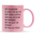 22Feels® Schwägerin Geschenk - Glitzertasse mit Spruch (Pink, 320ml)-Glitzertasse Pink 320ml-22Feels