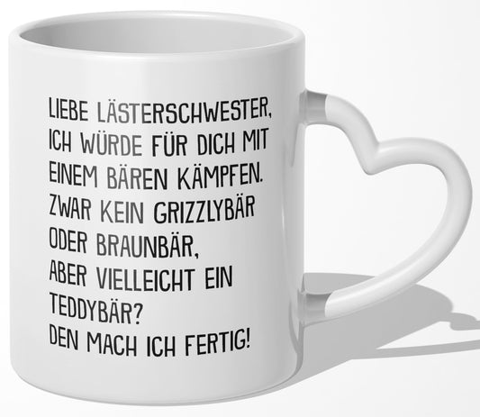 22Feels® Geschenk für Beste Freundin - Tasse mit Spruch (Herzhenkel, Weiss, 320ml)-Tasse Weiss Herzhenkel 320ml-22Feels