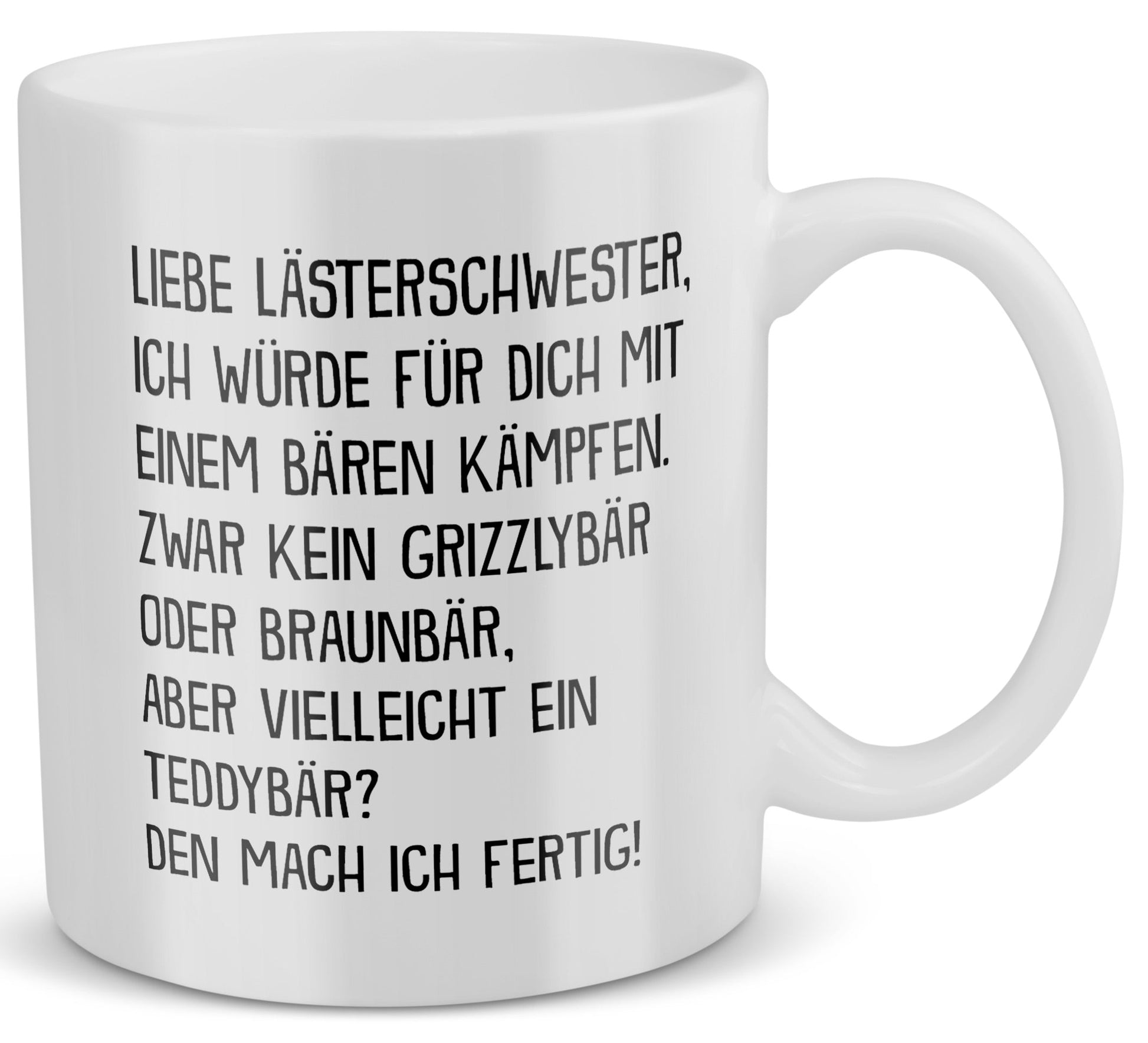 22Feels® Geschenk für Beste Freundin - Tasse mit Spruch: Mit Bären Kämpfen (Weiss, 320ml)-Weisse Tasse 320ml-22Feels
