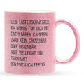 22Feels® Beste Freundin Geschenk - Glitzertasse mit Spruch: Mit Bären Kämpfen (Pink, 320ml)-Glitzertasse Pink 320ml-22Feels