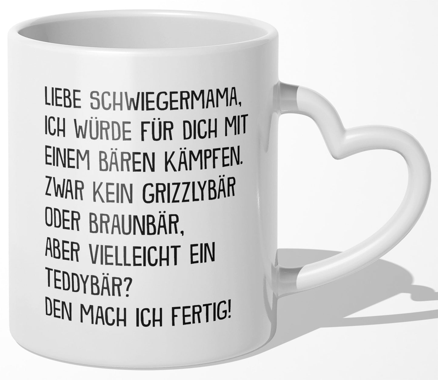 22Feels® Schwiegermutter Geschenk - Tasse mit Spruch (Herzhenkel, Weiss, 320ml)-Tasse Weiss Herzhenkel 320ml-22Feels