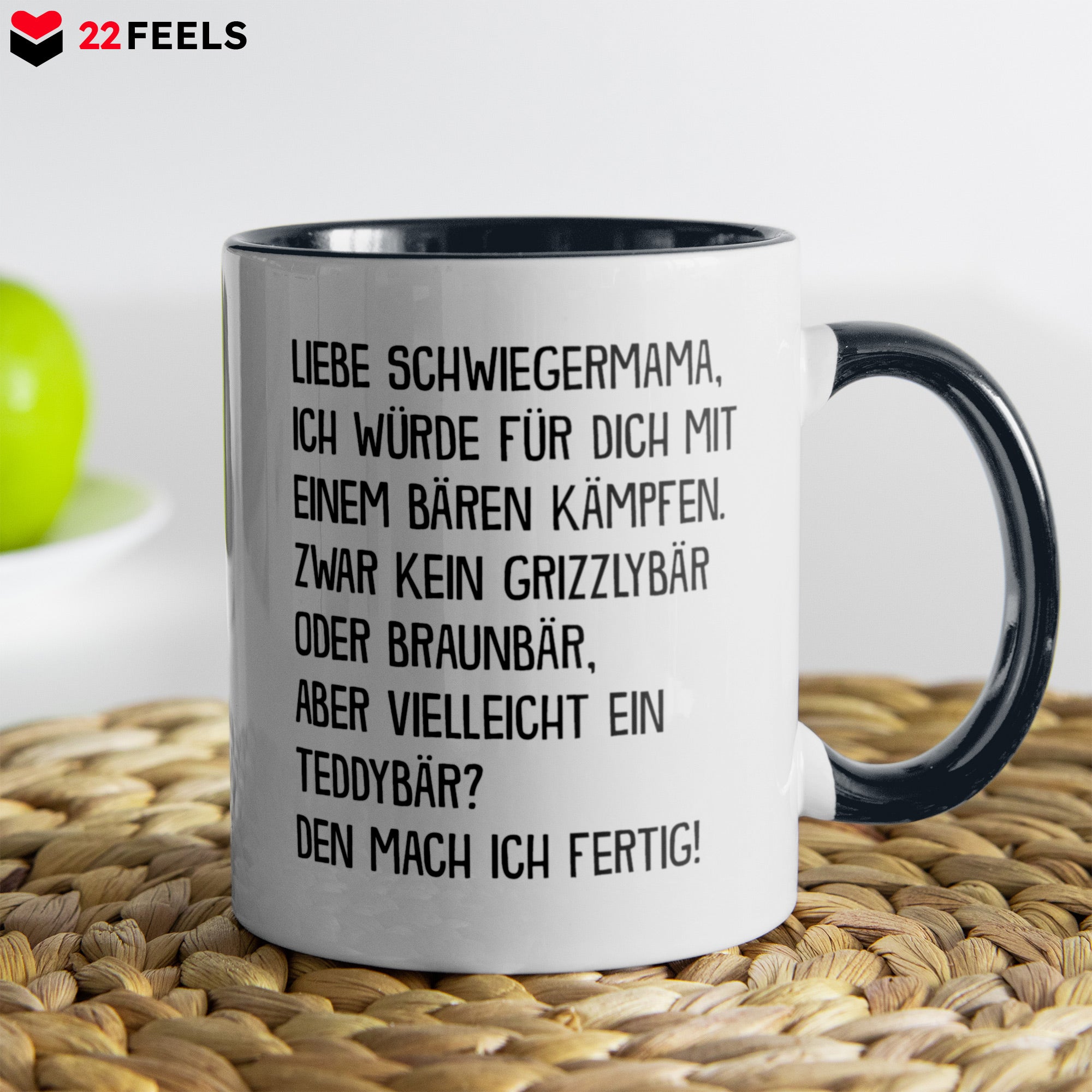 22Feels® Schwiegermama Geschenk - Tasse mit Spruch (Weiss-Schwarz, 320ml)-TwoTone Tasse Weiss-Schwarz 320ml-22Feels