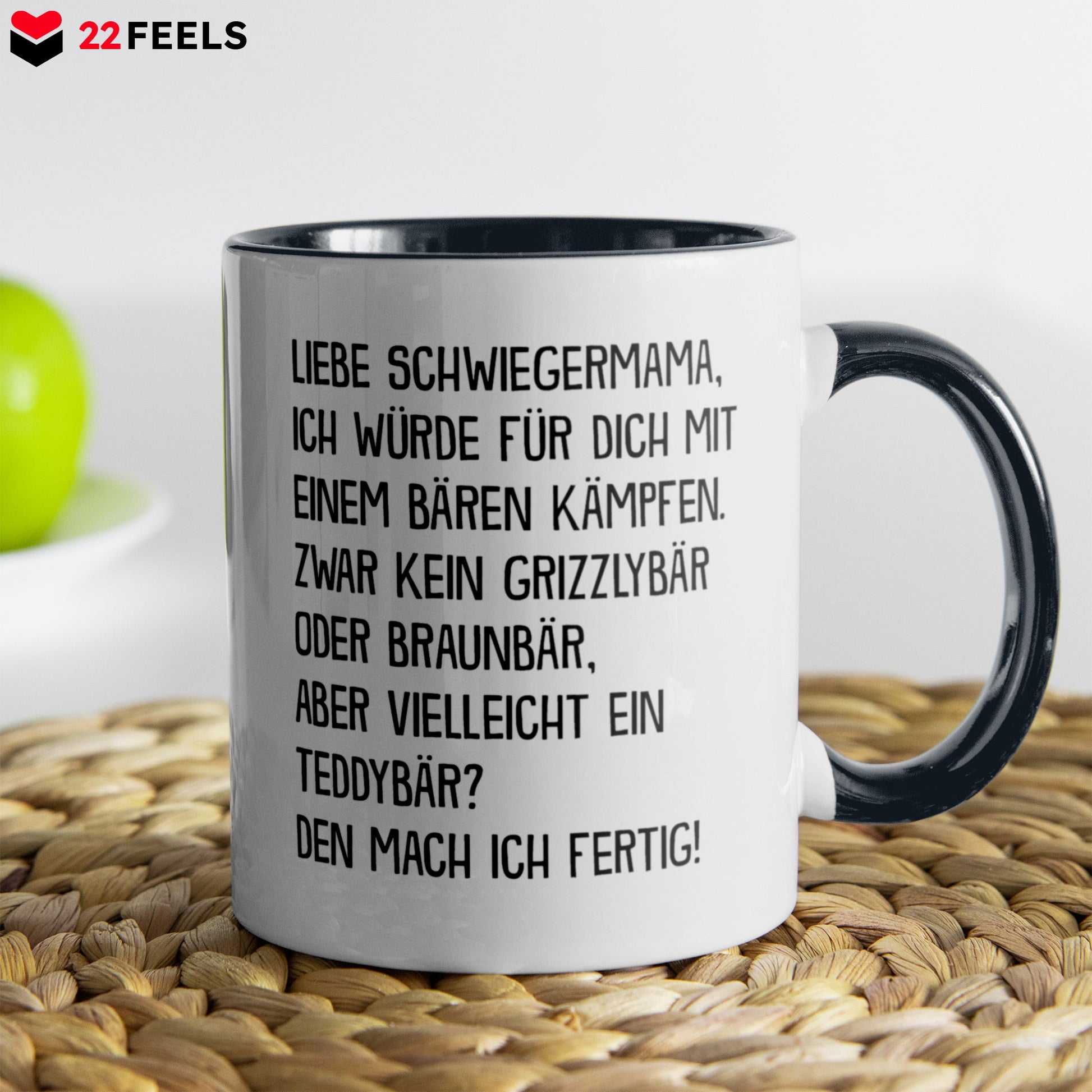 22Feels® Schwiegermama Geschenk - Tasse mit Spruch (Weiss-Schwarz, 320ml)-TwoTone Tasse Weiss-Schwarz 320ml-22Feels