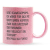 22Feels® Schwiegermama Geschenk - Glitzertasse mit Spruch (Pink, 320ml)-Glitzertasse Pink 320ml-22Feels