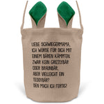 22Feels® Schwiegermama Schwiegereltern Osterkorb mit Henkel Ostergeschenk Tragetasche Ostern Deko Osternest Körbchen Hasenohren (Beige/Grün)-Ostern Tragetasche-22Feels