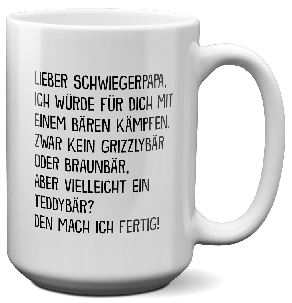 22Feels® Schwiegerpapa Geschenk - XL Tasse mit Spruch (Weiss, 440ml)-Weisse XL Tasse 440ml-22Feels