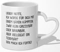 22Feels® Neffe Geschenk - Tasse mit Spruch (Herzhenkel, Weiss, 320ml)-Tasse Weiss Herzhenkel 320ml-22Feels