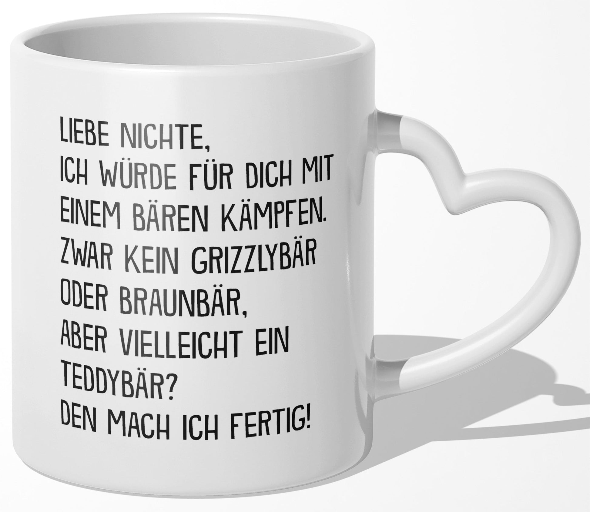22Feels® Nichte Geschenk - Tasse mit Spruch (Herzhenkel, Weiss, 320ml)-Tasse Weiss Herzhenkel 320ml-22Feels