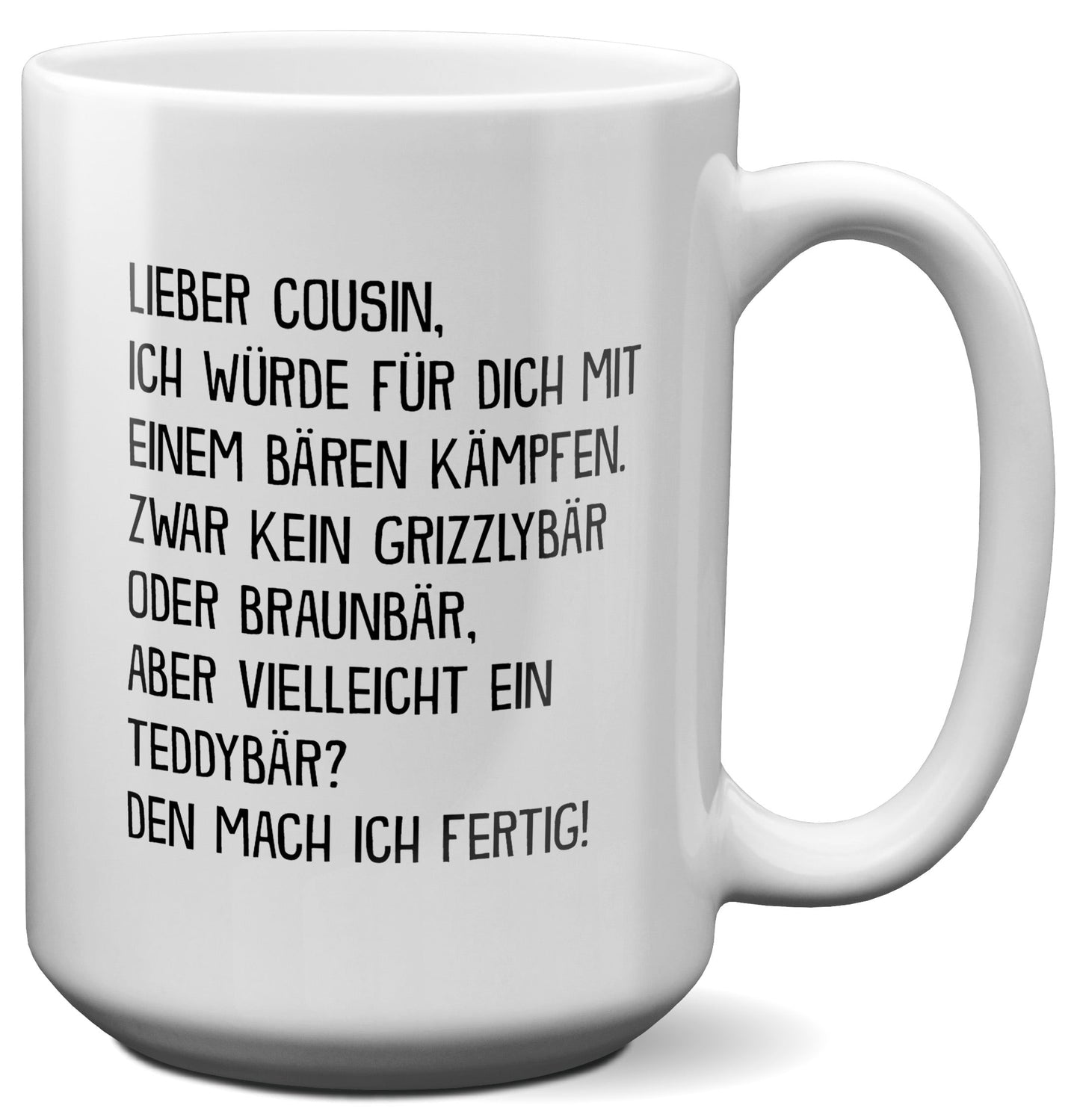 22Feels® Cousin Geschenk - XL Tasse mit Spruch (Weiss, 440ml)-Weisse XL Tasse 440ml-22Feels