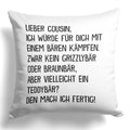 22Feels® Cousin Geschenk - Kissen mit Spruch (Weiss 40x40cm)-Kissen Weiss 40x40-22Feels