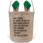 22Feels® Cousine Mädchen Osterkorb mit Henkel Ostergeschenk Tragetasche Ostern Deko Osternest Körbchen Hasenohren (Beige/Grün)-Ostern Tragetasche-22Feels