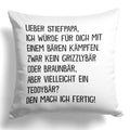 22Feels® Stiefvater Geschenk - Kissen mit Spruch (Weiss 40x40cm)-Kissen Weiss 40x40-22Feels