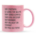 22Feels® Stiefmama Geschenk - Glitzertasse mit Spruch (Pink, 320ml)-Glitzertasse Pink 320ml-22Feels