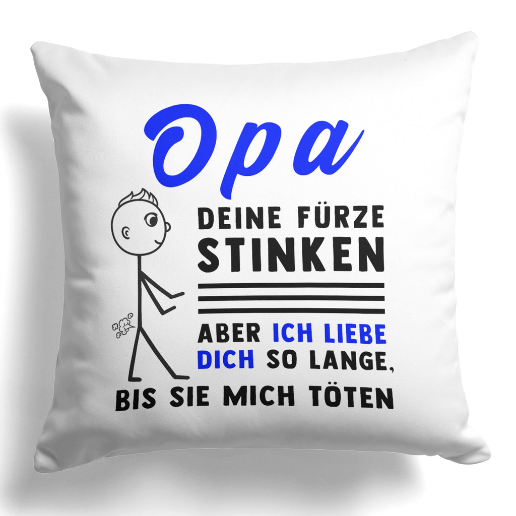 22Feels® Opa Geschenk - Kissen mit Spruch (Weiss 40x40cm)-Kissen Weiss 40x40-22Feels