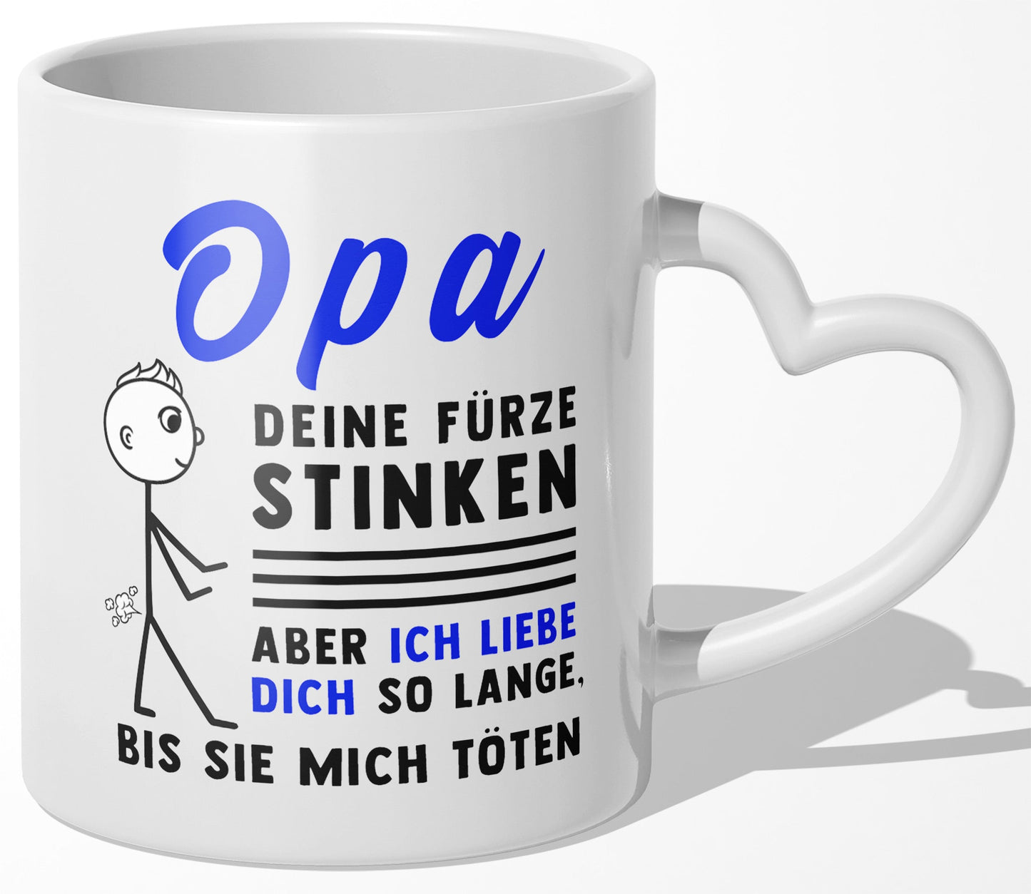 22Feels® Opa Geschenk - Tasse mit Spruch (Herzhenkel, Weiss, 320ml)-Tasse Weiss Herzhenkel 320ml-22Feels
