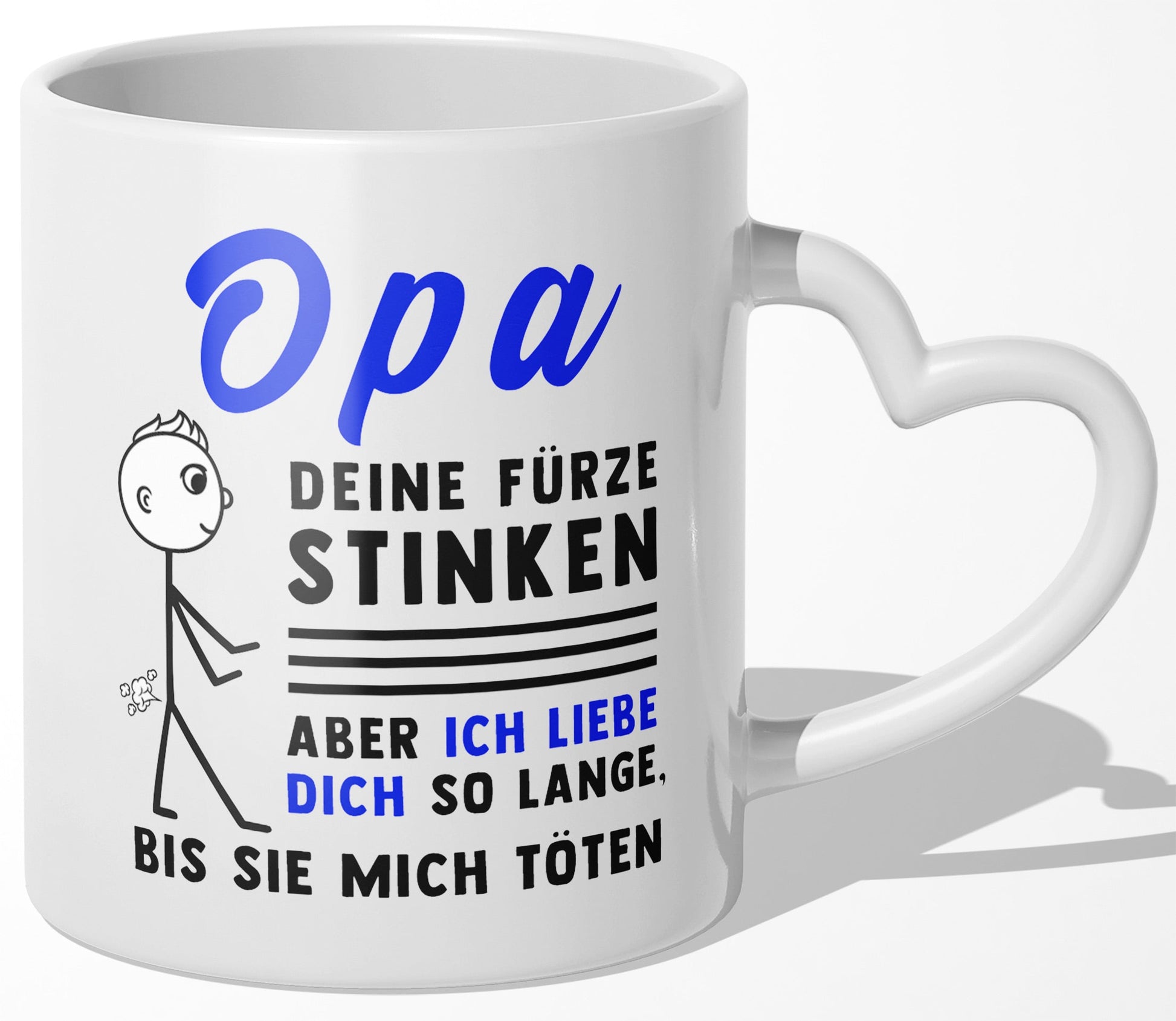 22Feels® Opa Geschenk - Tasse mit Spruch (Herzhenkel, Weiss, 320ml)-Tasse Weiss Herzhenkel 320ml-22Feels