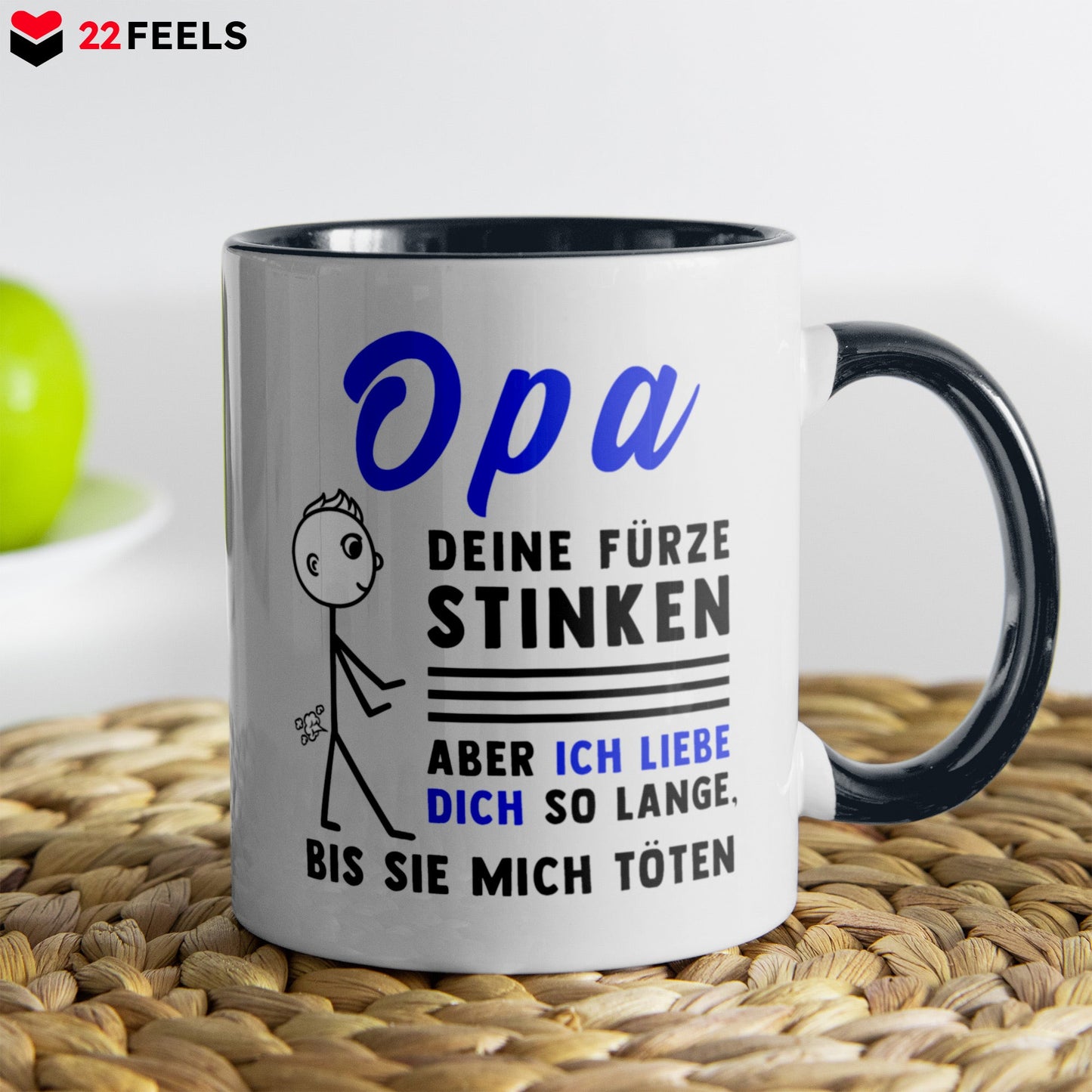 22Feels® Opa Geschenk - Tasse mit Spruch (Weiss-Schwarz, 320ml)-TwoTone Tasse Weiss-Schwarz 320ml-22Feels