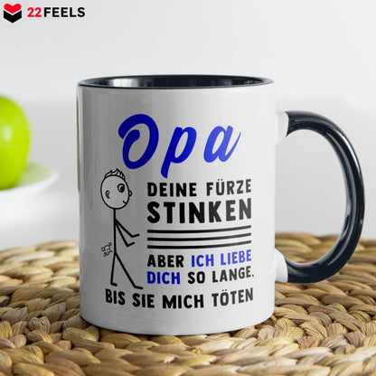 22Feels® Opa Geschenk - Tasse mit Spruch (Weiss-Schwarz, 320ml)-TwoTone Tasse Weiss-Schwarz 320ml-22Feels