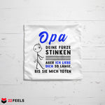 22Feels® Opa Geschenk - Kissen mit Spruch (Weiss 40x40cm)-Kissen Weiss 40x40-22Feels
