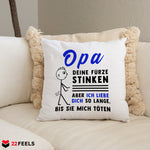 22Feels® Opa Geschenk - Kissen mit Spruch (Weiss 40x40cm)-Kissen Weiss 40x40-22Feels