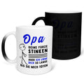 22Feels® Opa Geschenk - Zaubertasse mit Spruch (Matt-Schwarz und Weiss, 320ml)-Farbwechsel Tasse Matt 320ml-22Feels