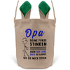 22Feels® Opa Grossvater Osterkorb mit Henkel Ostergeschenk Tragetasche Ostern Deko Osternest Körbchen Hasenohren (Beige/Grün)-Ostern Tragetasche-22Feels