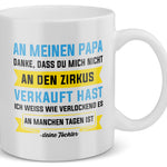 22Feels® Geschenk für Papa von Tochter - Spruch: Zirkus (Weiss, 320ml)-Weisse Tasse 320ml-22Feels
